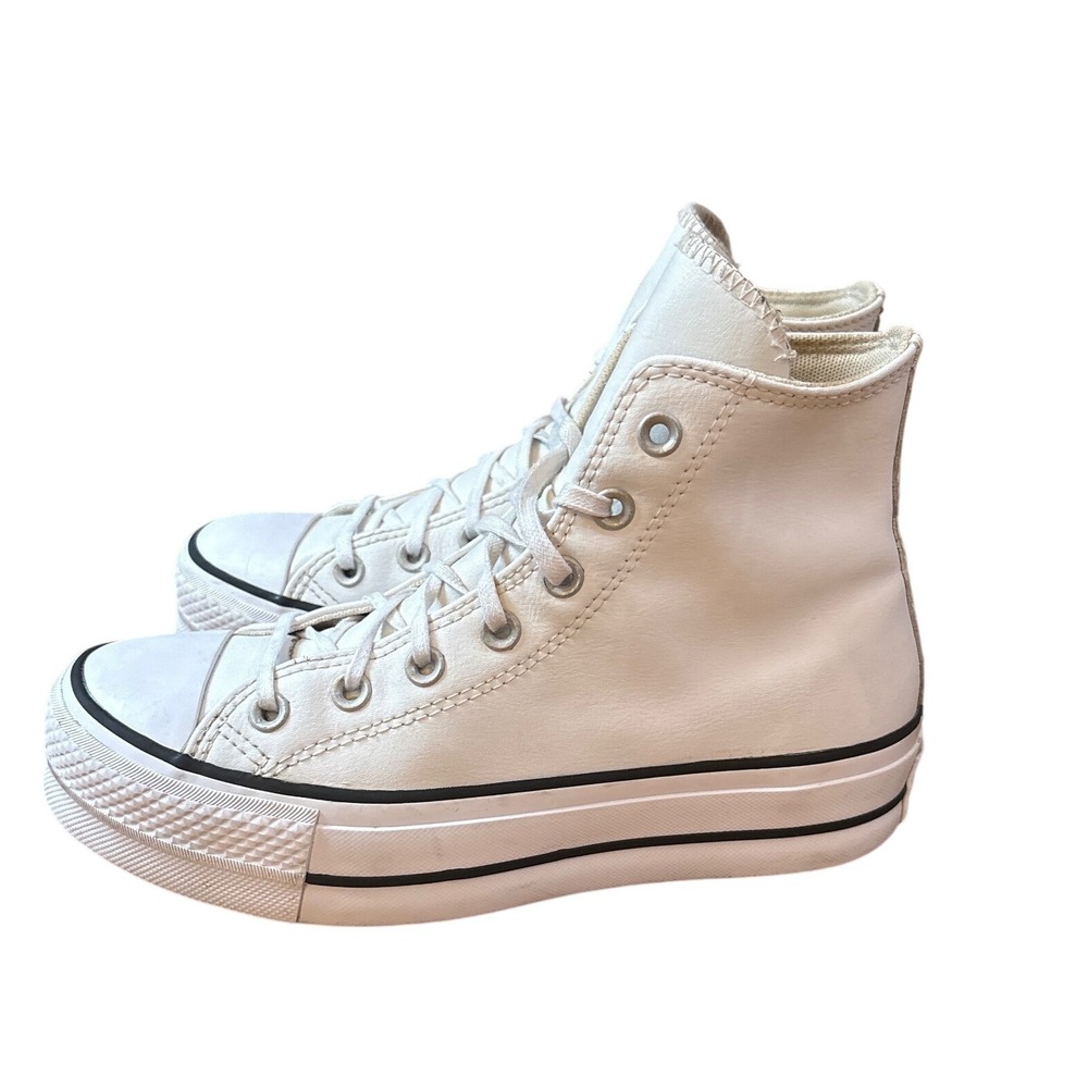 Converse Chuck Taylor All Star Lift Sneakers Women White Leather Platform SIZE 7